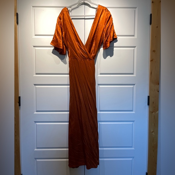 Whimsy + Row Lola Wrap Dress in Rust Size M - Picture 6 of 10